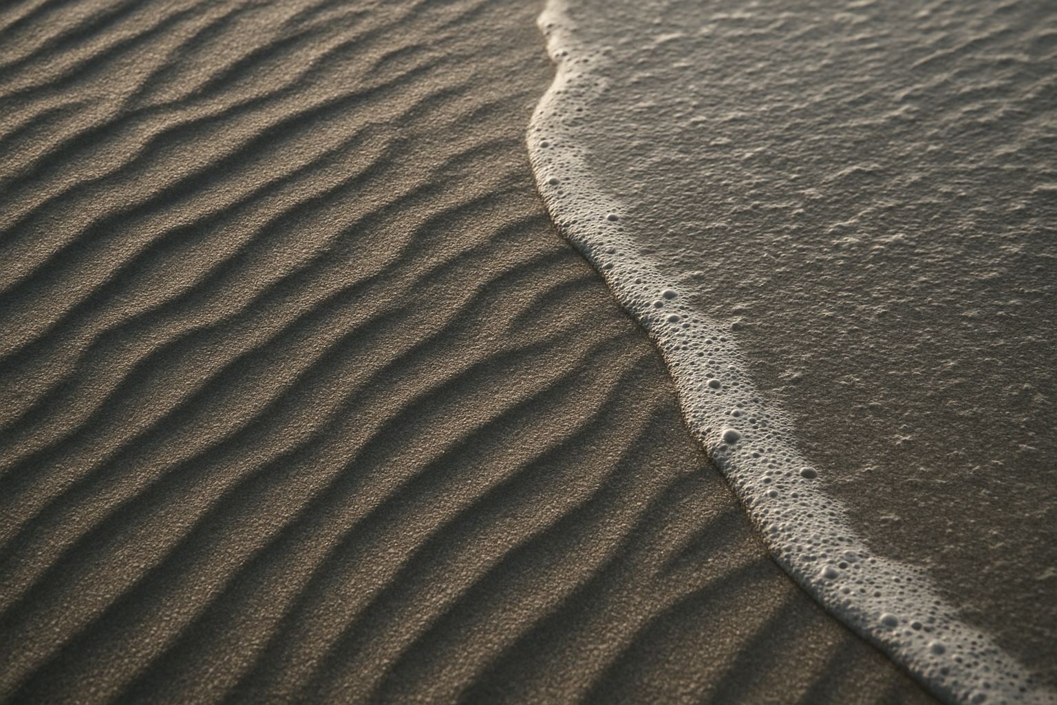 Fine surface detail, raked by light. Coverage is a matter of the small areas, not the large ones.