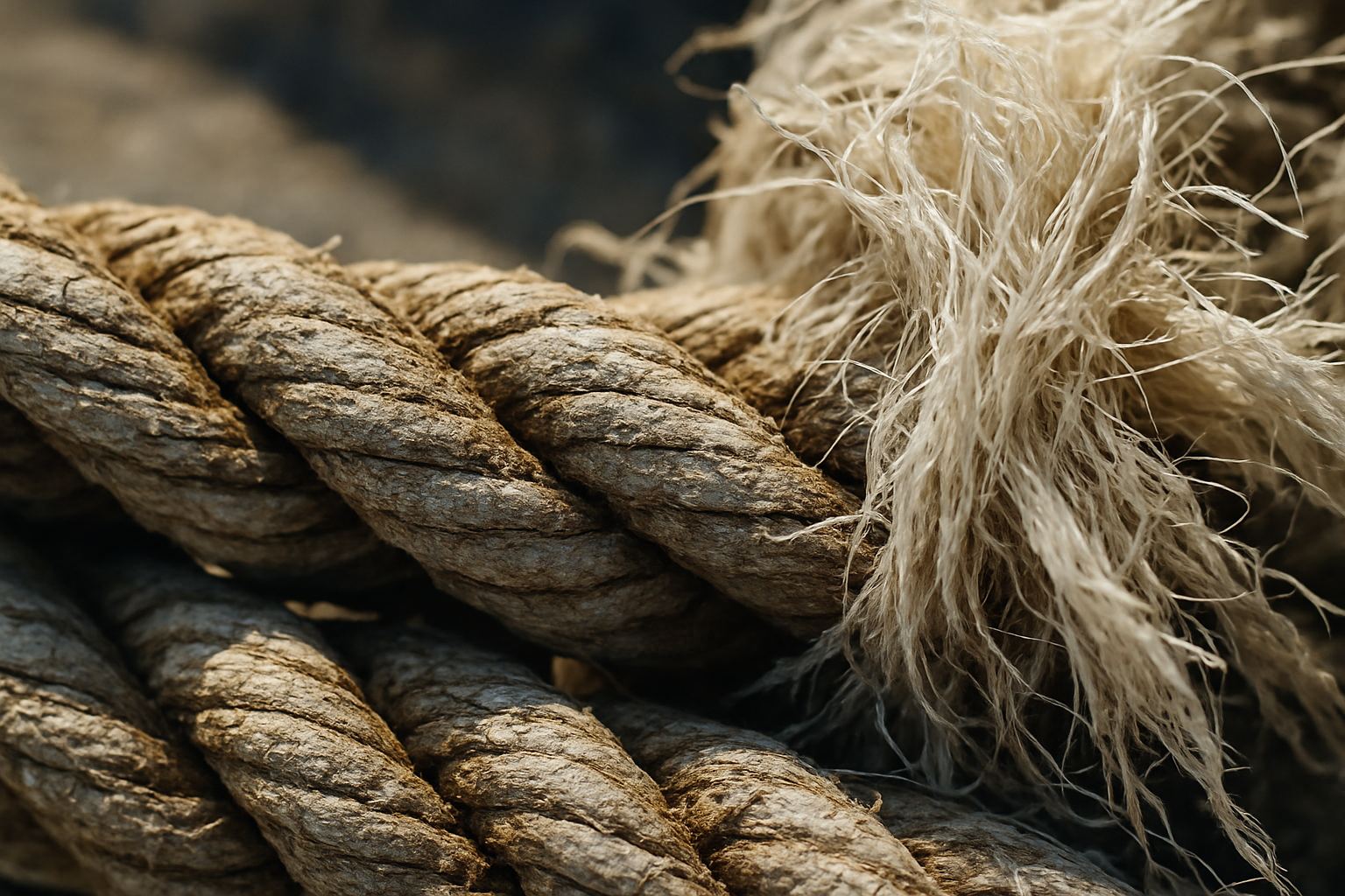 Rope and fibre, weathered by salt and sun. Everything on a coast is being read by the weather, including you.