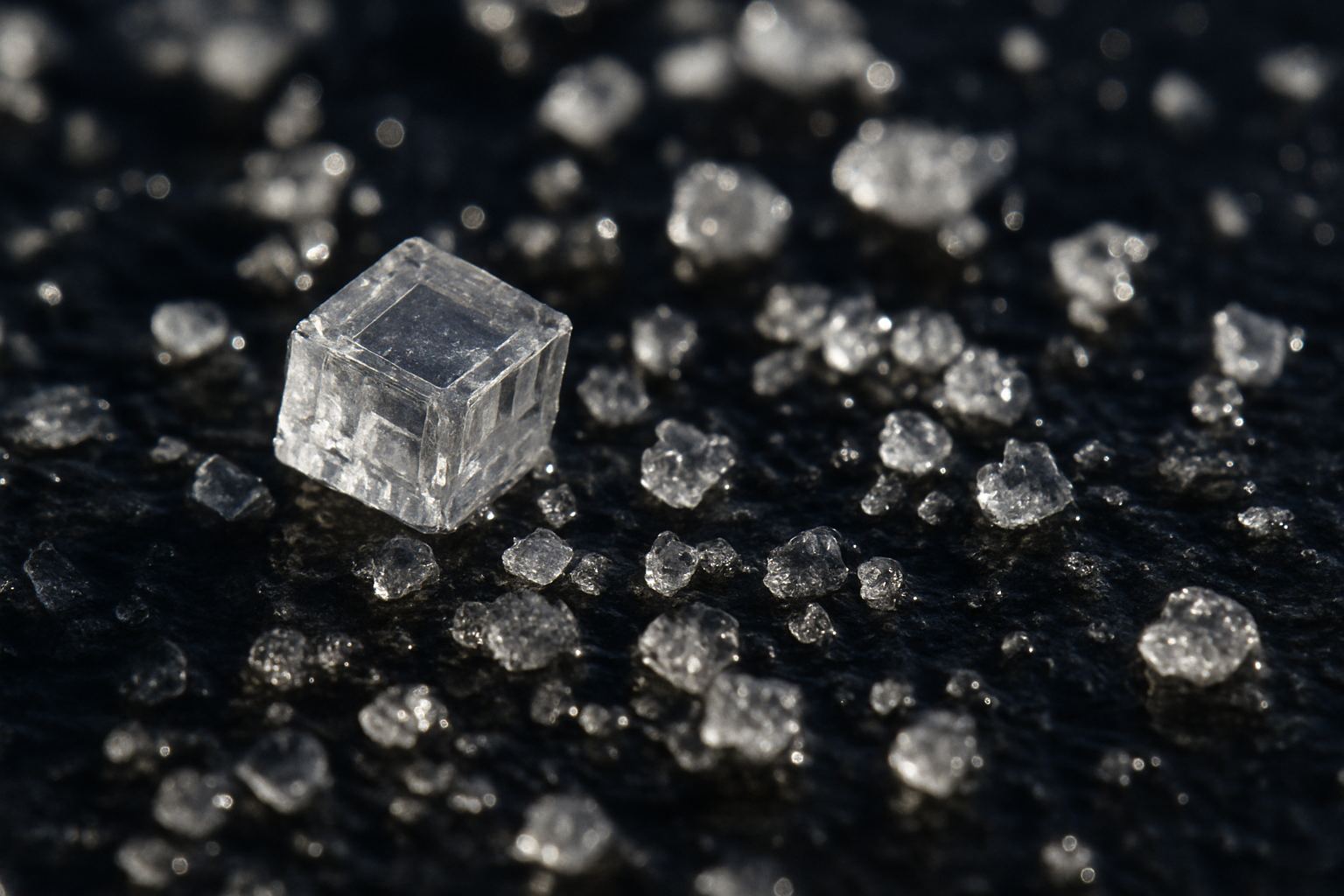 Salt drying at an edge. Edges are where everything happens in this sport.
